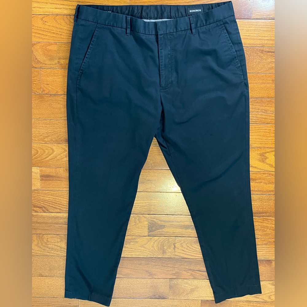 Bonobos Tuesday Pants Black Men’s 38x32 Slim Taper Stretch Chino Casual Office